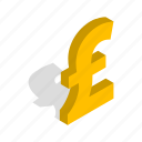 banking, cash, currency, illustration, isometric, pound, sterling