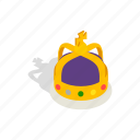 crown, decoration, element, english, isometric, luxury, monarchs