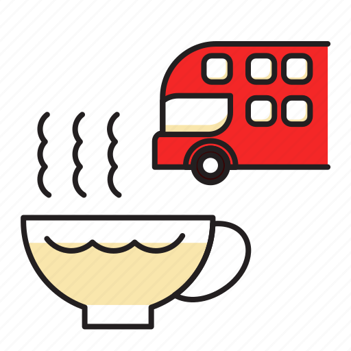 Bus, cup, drink, tea, with icon - Download on Iconfinder