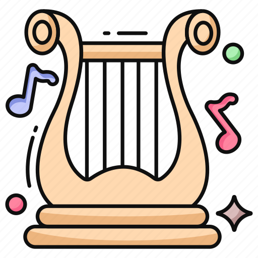 Harp, musical instrument, music tool, lyre, axo icon - Download on Iconfinder