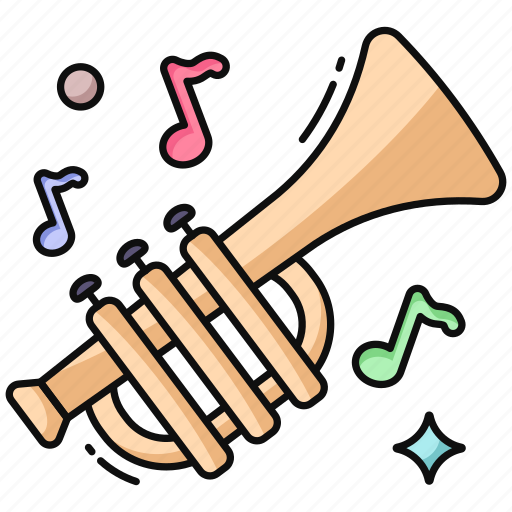 Trumpet, music horn, brass, musical instrument, music tool icon - Download on Iconfinder