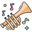 trumpet, music horn, brass, musical instrument, music tool 
