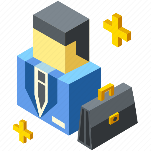 Business, businessman, consultant, isometric, man, manager, salesman icon - Download on Iconfinder