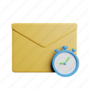 timer, message, front, chat, time, email, stopwatch, mail, communication 