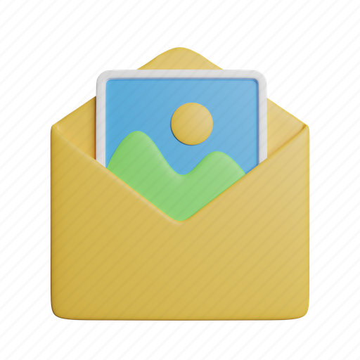Envelope, photo, front, letter, email, picture, image 3D illustration - Download on Iconfinder