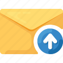 arrow, email, envelope, mail, up, upload