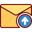arrow, email, envelope, up, upload 