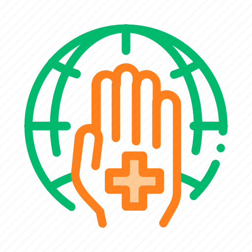 Cross, hand, palm, planet icon icon - Download on Iconfinder