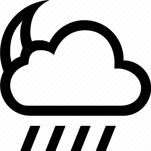 Rainy, rain, moon, weather, night, cloud icon - Download on Iconfinder