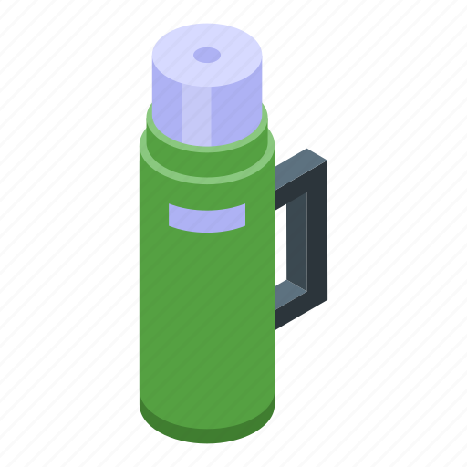 Hike, thermos, bottle, isometric icon - Download on Iconfinder