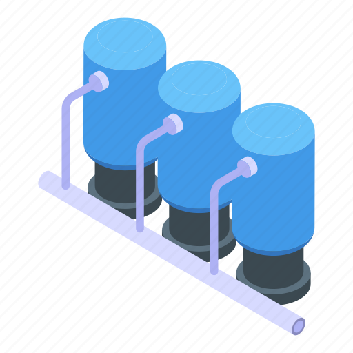 Water, purification, factory, tank, isometric icon - Download on Iconfinder