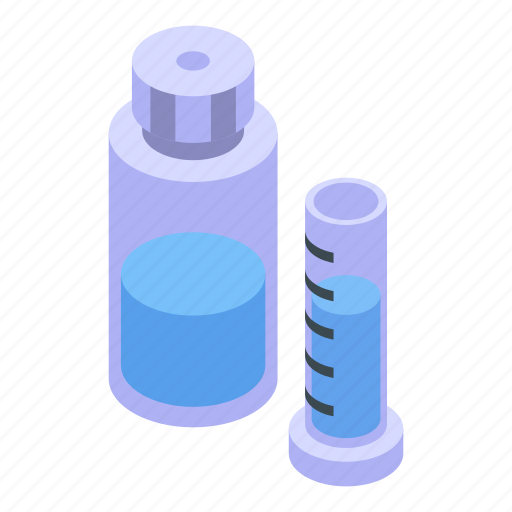 Water, purification, test, tube, isometric icon - Download on Iconfinder