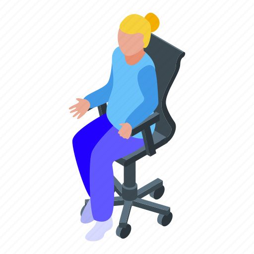 Ergonomic, office, chair, isometric icon - Download on Iconfinder