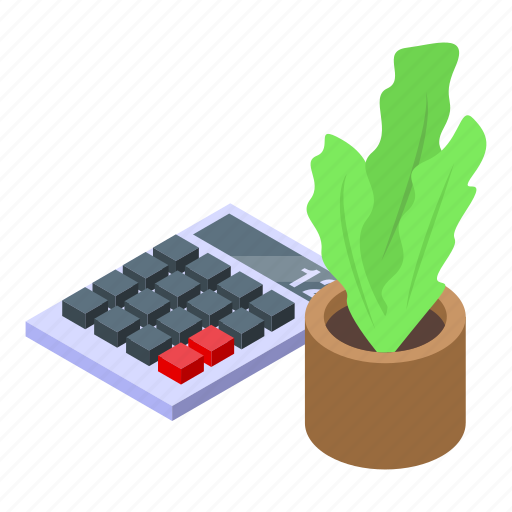 Ergonomic, workplace, plant, pot, isometric icon - Download on Iconfinder