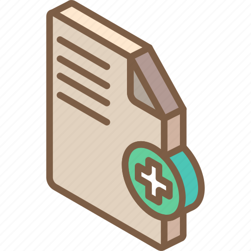 Add, document, essentials, iso, isometric icon - Download on Iconfinder