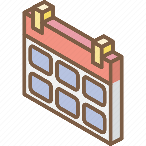 Calendar, essentials, iso, isometric icon - Download on Iconfinder