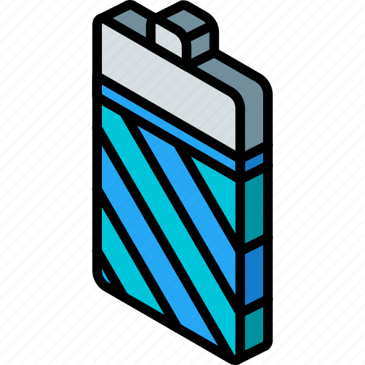 Battery, essentials, iso, isometric icon - Download on Iconfinder