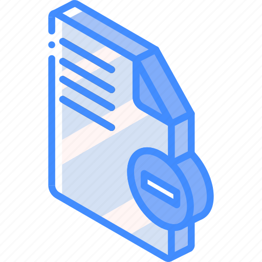 Delete, essentials, file, iso, isometric icon - Download on Iconfinder