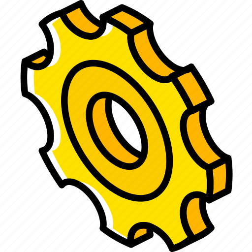 Cog, essentials, iso, isometric icon - Download on Iconfinder
