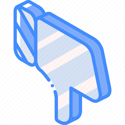 Down, essentials, iso, isometric, thumbs icon - Download on Iconfinder