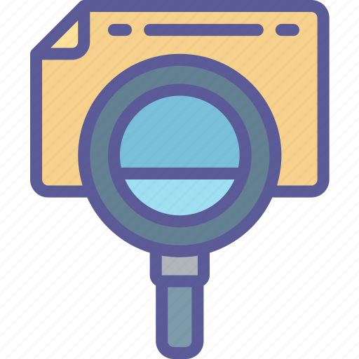 Audit, data, essentials, file, magnifying glass, search icon - Download on Iconfinder