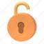 unlock, open lock, relock, unprotected, padlock 