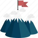 flag, mountains, peak