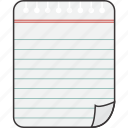 lined, notebook, paper