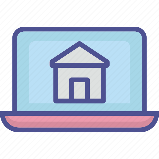 Real estate website, online buy property, laptop, property site, online property, online real estate icon - Download on Iconfinder