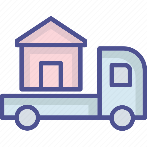 Property app, house on van, home, moving van, property, realestate, rent icon - Download on Iconfinder