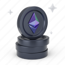 ethereum, eth, cryptocurrency art, 3d illustration, blockchain visualization, smart contracts, crypto graphics, digital finance, ether token, ethereum network design 