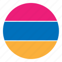 armenia, country, europe, flag, round, color, nation