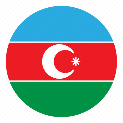 Azerbaijan, country, europe, flag, round, color, nation icon - Download on Iconfinder