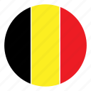 belgium, country, europe, flag, round, color, nation