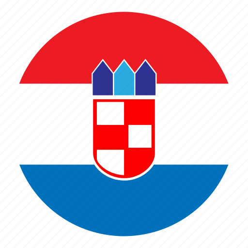 Country, croatia, europe, flag, round, color, nation icon - Download on Iconfinder