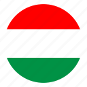country, europe, flag, hungary, round, color, nation