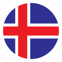 country, europe, flag, iceland, round, color, nation