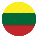 country, europe, flag, lithuania, round, color, nation