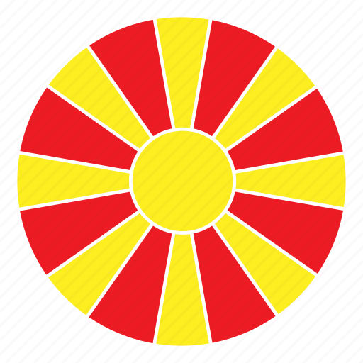 Country, europe, flag, macedonia, round, color, nation icon - Download on Iconfinder