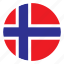 country, europe, flag, norway, round, color, nation 