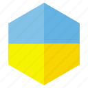 country, design, europe, flag, hexagon, ukraine
