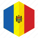 country, design, europe, flag, hexagon, moldova