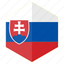 country, design, europe, flag, hexagon, slovakia