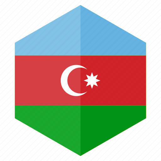 Azerbaijan, country, design, europe, flag, hexagon icon - Download on Iconfinder