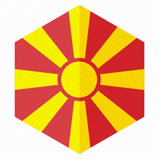 Country, design, europe, flag, hexagon, macedonia icon - Download on Iconfinder