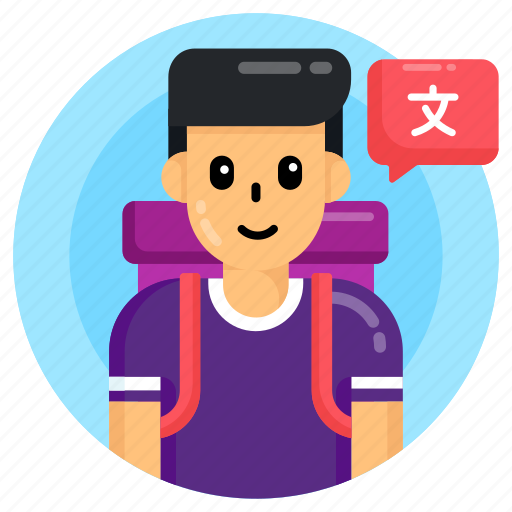 Student, language course, language study, boy, avatar icon - Download on Iconfinder