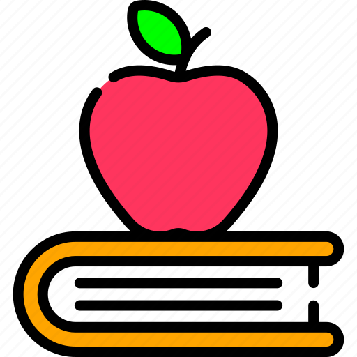 School, education, study, apple and book, book, knowledge icon - Download on Iconfinder