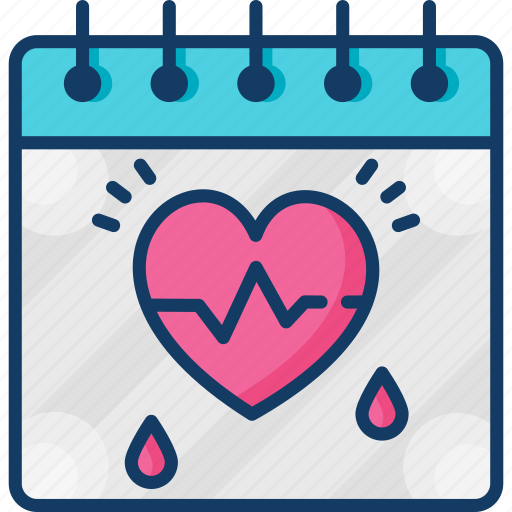 Calendar, day, events, heart, hypertension icon - Download on Iconfinder