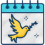 calendar, day, dove, peace, peace day 