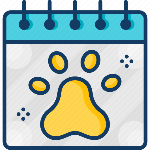 Animal, calendar, date, pawprint, veterinary icon - Download on Iconfinder